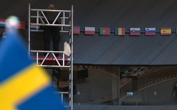 Additional flag for Sweden in the NAC room (B-ROLL)