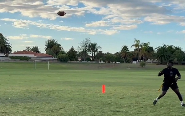 USS Annapolis crew take on Rockingham Vipers in friendly game of flag football