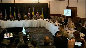Austin Gives Remarks at Ukraine Meeting