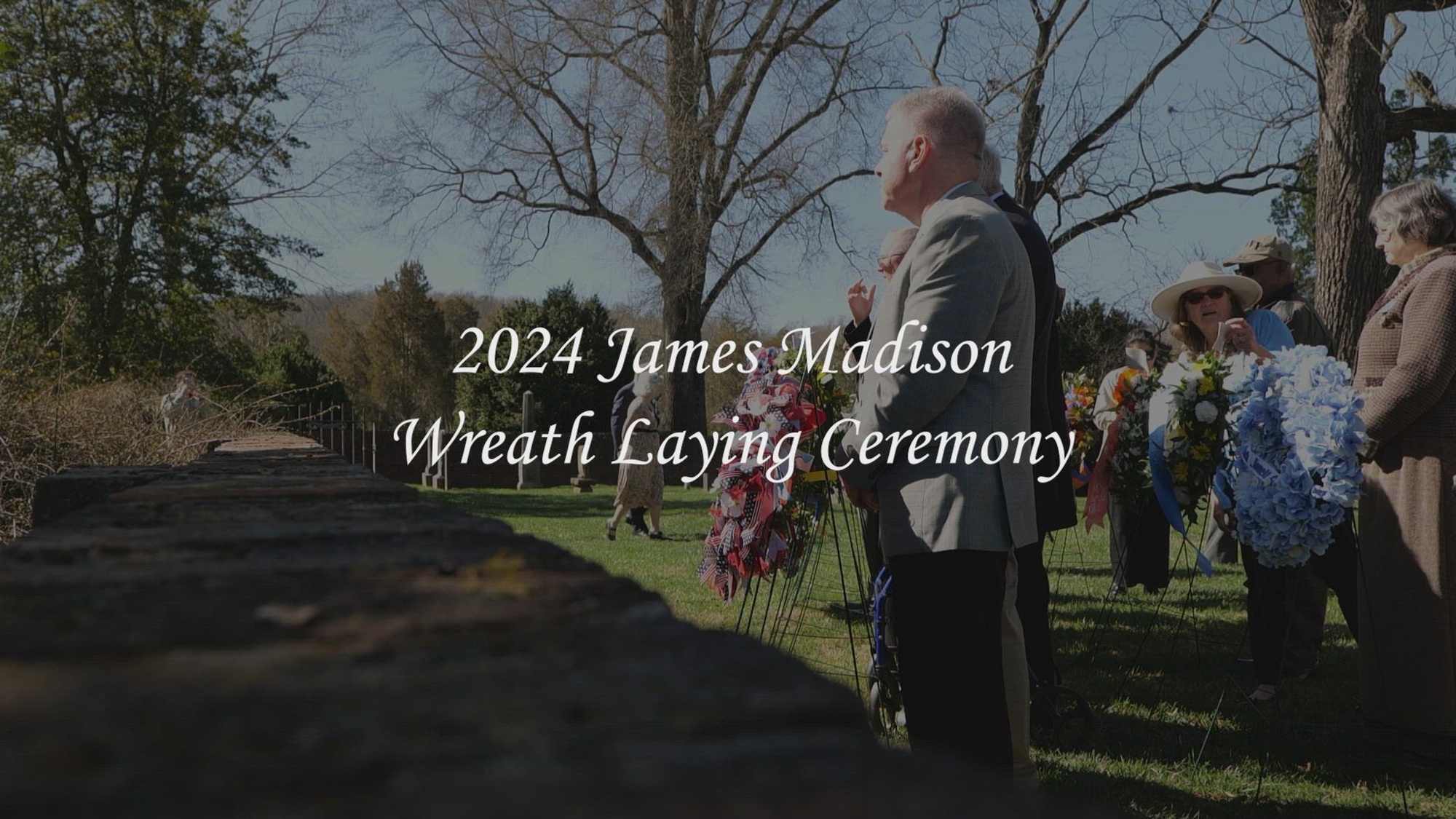 Mrs. Eola Dance, president of the Montpelier Foundation, talks about the annual James Madison Wreath Laying Ceremony with U.S. Marines at Madison Family Cemetery in Orange, Virginia, March 16th, 2024. This date marks the 273rd anniversary of James Madison’s birthday, celebrated annually by the Commonwealth of Virginia as James Madison Appreciation Day. (U.S. Marine Corps video by Lance Cpl. Keahi J. Soomanstanton)