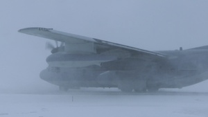 U.S. Marines with Marine Aerial Refueler Transport Squadron (VMGR) 252 depart Norway after Exercise Nordic Response 24 (B-Roll)