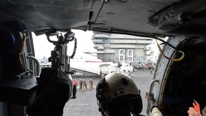 B-Roll: Landing and Takeoff on USS Eisenhower in an MH-60s Seahawk