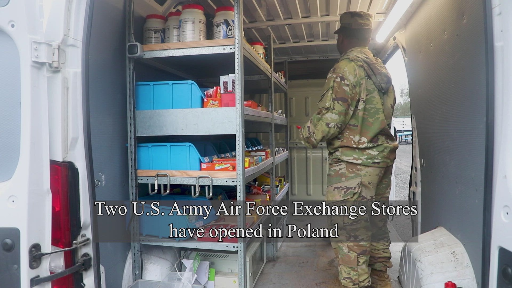 U.S. Army Soldiers assigned to the 87th Division Sustainment Support Battalion, deployed to Karliki and Świętoszów, establish two Army Air Force Exchange Stores at each forward operating site in Poland, March 21, 2024. The 3rd Division Sustainment Brigade's Task Force Provider, as part of a rotation of forces in Europe, is working to set the V Corps area of operations for sustainment and improve quality of life facilities for Soldiers stationed there. The 3rd Infantry Division deployed to Europe to engage in multinational training and operations to build readiness for contingency response and deter adversaries.