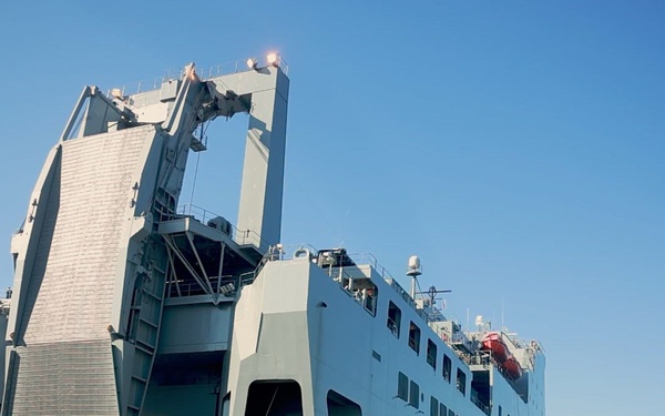 MV Roy P. Benavidez (T-AKR 306) Departs Newport News, Va.