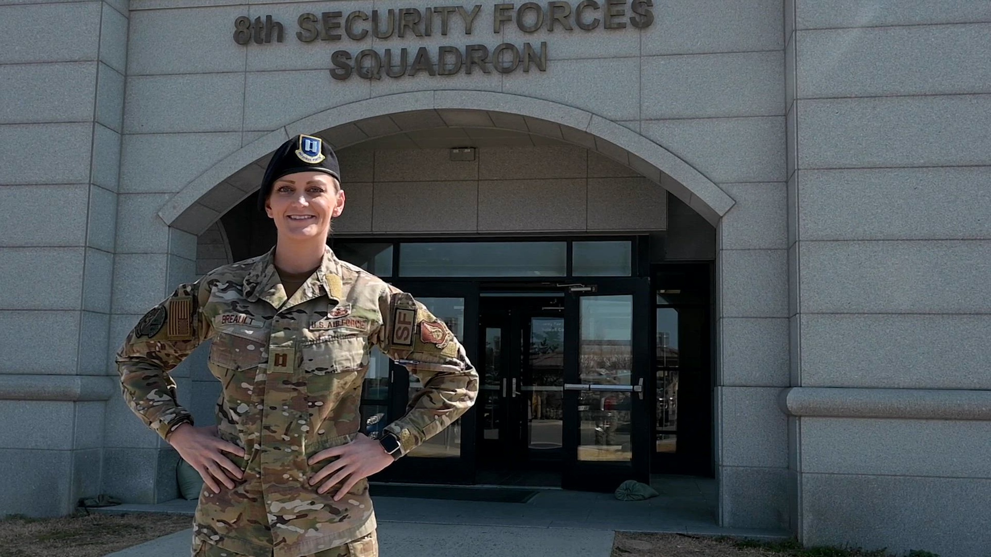 In this feature, Capt. Julie Breault, 8th Security Forces Squadron Operations OIC, speaks about her career path and aspirations to improve the security forces career field for all Airmen she serves with at Kunsan Air Base, Republic of Korea, March 22, 2024. Breault was an enlisted Defender before commissioning and has served on active duty for 13 years. (U.S. Air Force video by Tech. Sgt. Emili Koonce)