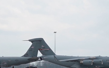 C-17 arrival and cargo loading