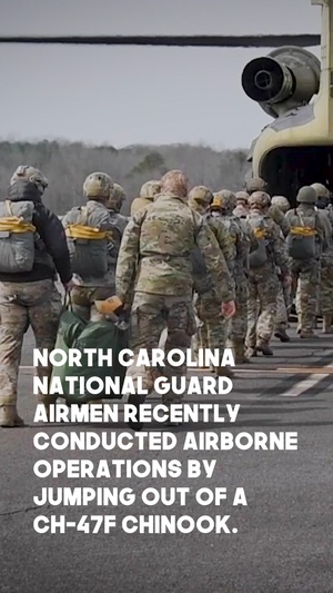 NC Guard Airmen perform training jumps from helo