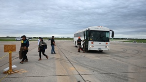 B-roll: Great Texas Airshow Static displays and Shuttle Buses