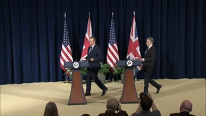 Secretary of State Antony J. Blinken holds a joint press availability with UK Foreign Secretary David Cameron