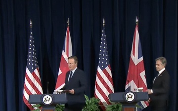 Secretary of State Antony J. Blinken holds a joint press availability with UK Foreign Secretary David Cameron