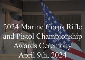 U.S. Marines recieve awards at the 2024 U.S. Marine Corps Marksmanship Competition Ceremony