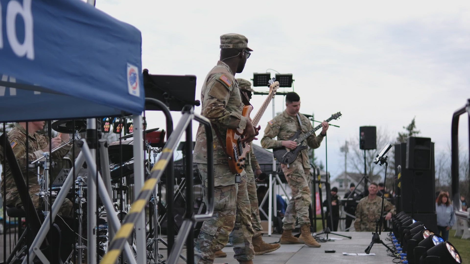 Soldiers from the 10th Mountain Division Band energize the crowd with a lively performance at the &quot;Total Eclipse of the Park&quot; event in Thompson Park, Watertown, N.Y., April 4, 2024. The band&#39;s upbeat tunes provided a festive atmosphere as attendees donned eclipse glasses to witness the rare celestial phenomenon. The 10th Mountain Division Band&#39;s participation highlights the Army&#39;s commitment to fostering positive relationships with local communities. (U.S. Army video by Spc. Mason Nichols)