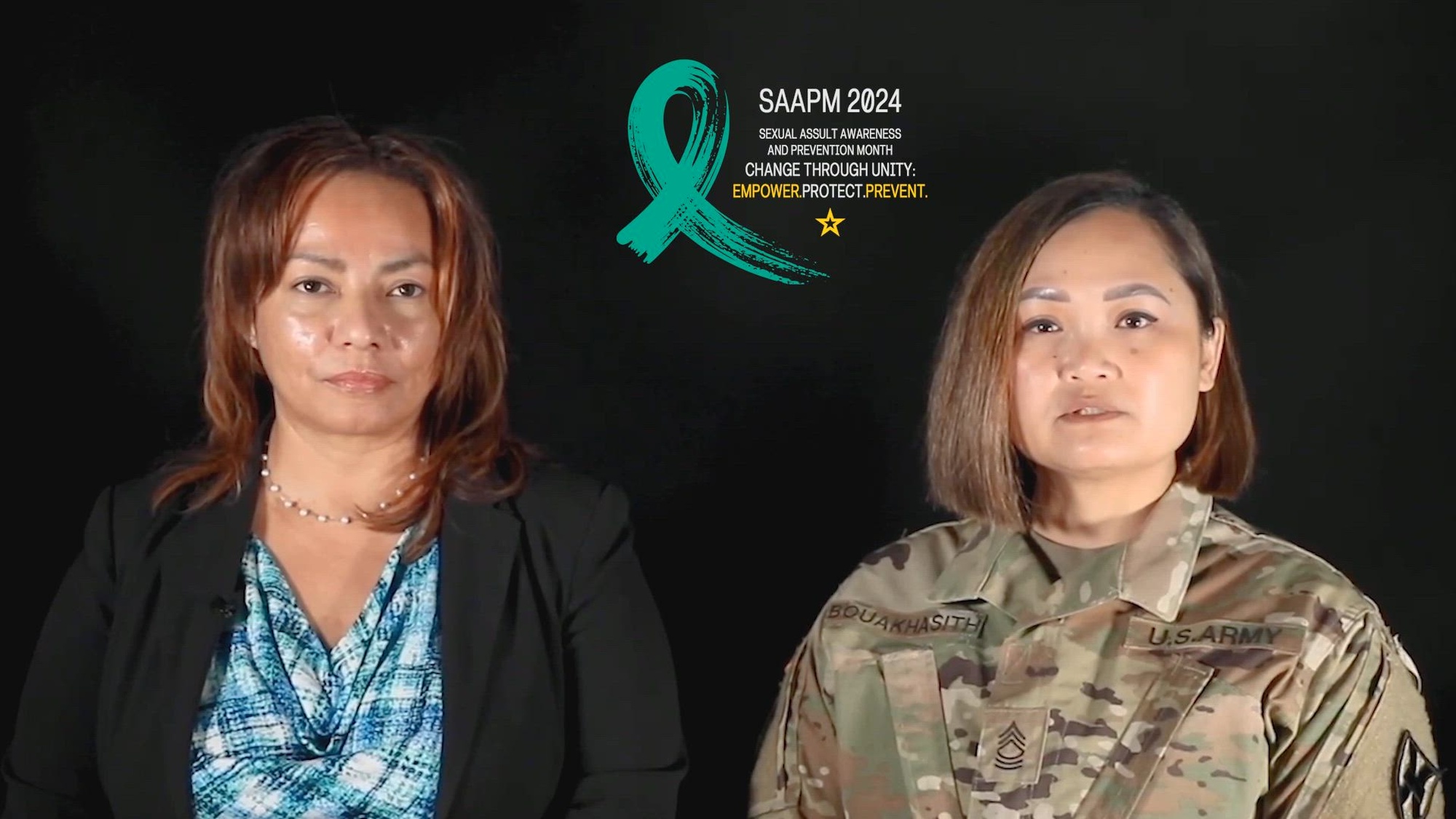 April is Sexual Assault Awareness and Prevention Month, also known as #SAAPM. This year’s theme, “Change Through Unity. Empower. Protect. Prevent,” highlights the importance of eliminating sexual assault and sexual harassment by working together to build a respectful culture for everyone. Master Sgt. Rattana Bouakhasith, lead SARC, 21st Theater Sustainment Command, Mrs. Celeste Brown, workforce management specialist, 405th Army Field Support Brigade, Sgt. Taariq D. Edge, G-1, U.S. Nato Brigade, and Spc. Vanielle Diggs, strength management specialist, 30th Medical Brigade, discusses how to fight against sexual assault and foster a climate of trust for all members of the U.S. Army team.