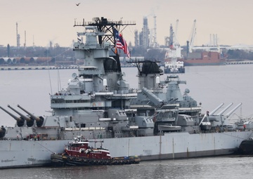 BB-62 Returns to Dry Dock at PNSY