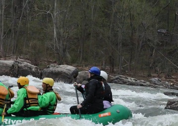 B-Roll: Best Warrior competitors white water raft in the Potomac River