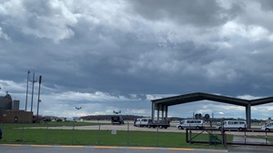 President flies into Martin State Air National Guard Base