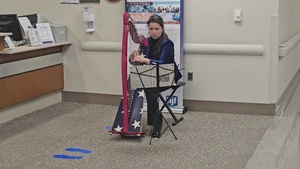 Harpist Plays for Cancer Patients at Walter Reed