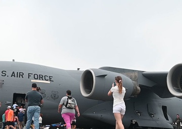 Charleston Airshow 2024 attendees viewing static displays