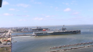 USS George Washington Departs Naval Station Norfolk