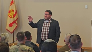 Fort McCoy leader speaks to workforce during April 2024 town hall meeting