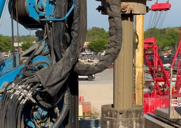 Final drilled pier installed as part of Building 1600 renovation at Scott Air Force Base