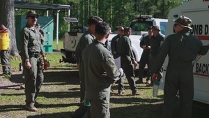 2024 Cherry Point Air Show EOD team prepare for the show's pyrotechnic displays.