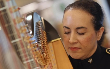 U.S. Army Band Harpist Plays for Walter Reed