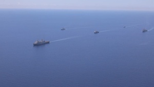 Balikatan 24 B-Roll: USS Somerset, USS Harpers Ferry Sail with Philippine, French Navies