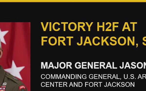 Maj. Gen. Jason Kelly and Command Sgt. Maj. Erick Ochs discuss how Army Training Center- Fort Jackson has implemented H2F