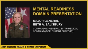 Maj. Gen. Beth Salisbury discusses the on-going pilot at the Chief of Staff of the Army's Prep-Command Course during the  H2F Symposium