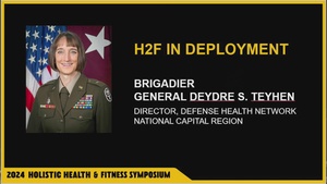 Brig. Gen. Deydre Teyhen, Director, Defense Health Network- National Capital Region, discusses how H2F can assist in a deployed setting