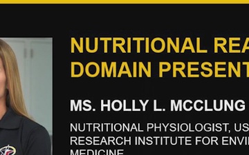 Holly McClung with the U.S. Army Research Institute for Environmental Medicine discussed recent studies on-going involving the Holistic Health and Fitness System to include the Army Body Comp Program during the  H2F Symposium