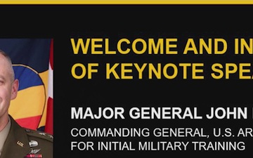 Maj. Gen. John Kline, U.S. Army Center for Initial Military Training Commanding General, provides Opening Comments for the 2024 H2F Symposium