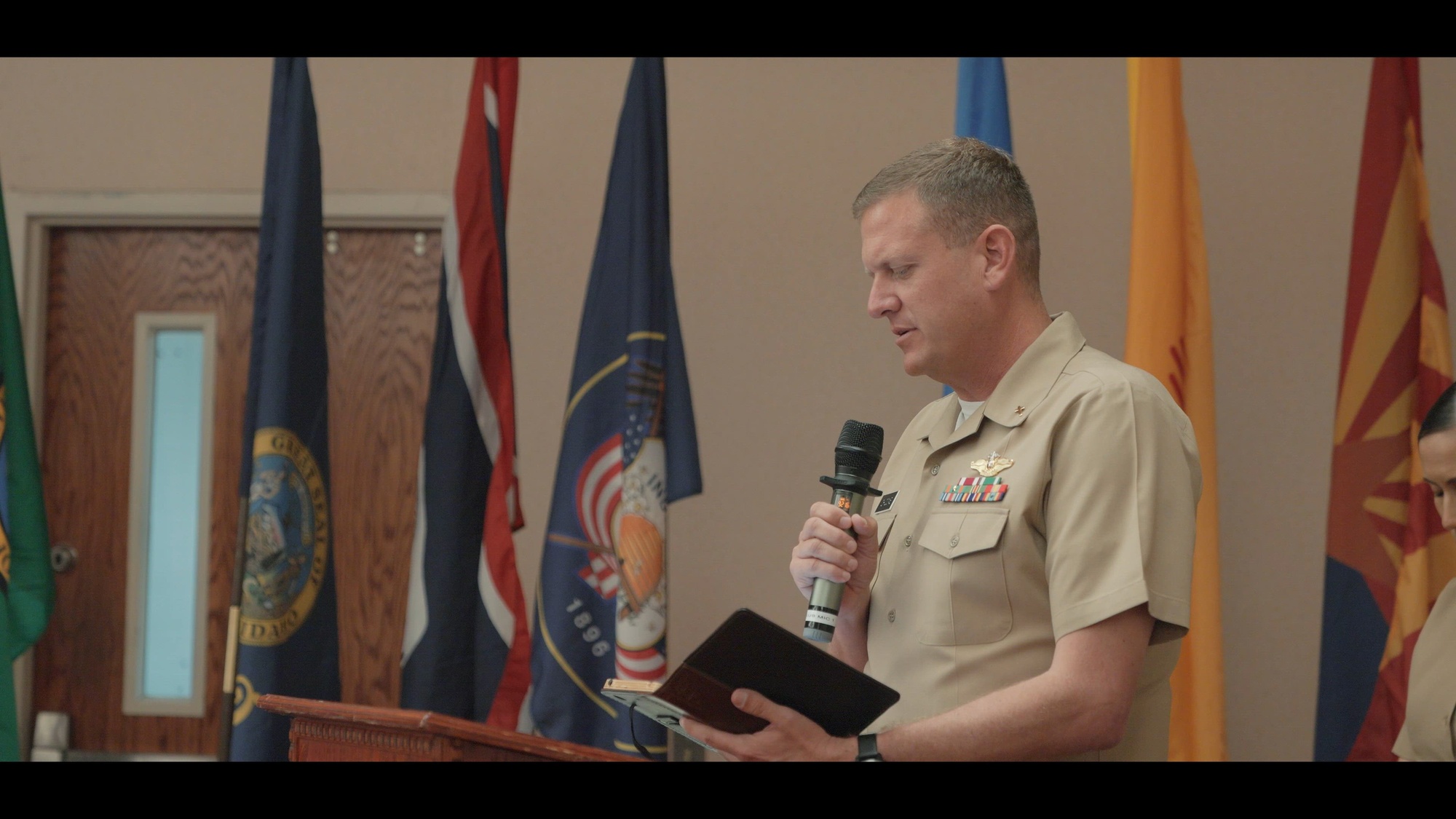 U.S. Marines with Marine Air Control Squadron 1, Marine Air Control Group 38, 3rd Marine Aircraft Wing, hosts the retirement ceremony of 1st Sgt. Courtney R. Achterberg, company first sergeant, at Marine Corps Air Station Yuma, Arizona, May 2, 2024. Achterberg retired after 20 years of service in the Marine Corps, her personal decorations include the Navy and Marine Corps Commendation Medal Navy and Marine Corps Achievement Medal and Good Conduct medal. (U.S. Marine Corps Video by Cpl. Gideon M. Schippers)