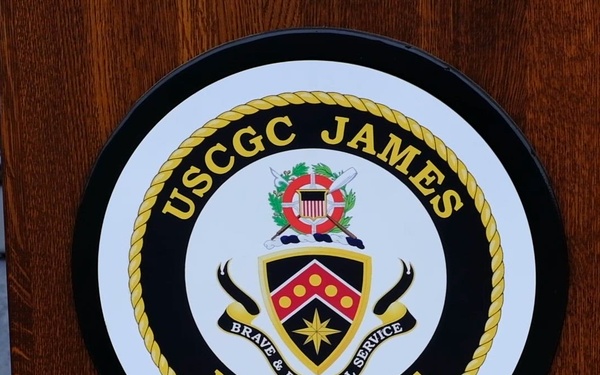 US Coast Guard Cutter James underway in South Atlantic Ocean