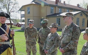 Sharing the past during DEFENDER 24: U.S. Army Reserve is guided through Swedish history on base camp in Sweden