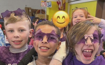 Spangdahlem AB Elementary School  hosts Purple Up parade