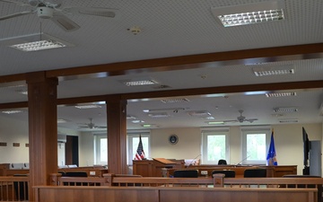 B-Roll of courtroom at Spangdahlem Air Base