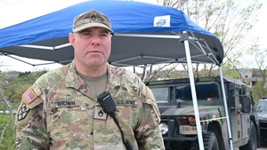 Nebraska Army National Guard Staff Sgt. Miachael Brown supports tornado response