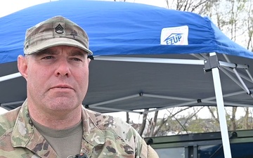 Nebraska Army National Guard Staff Sgt. Miachael Brown supports tornado response