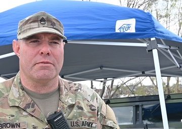 Nebraska Army National Guard Staff Sgt. Miachael Brown supports tornado response