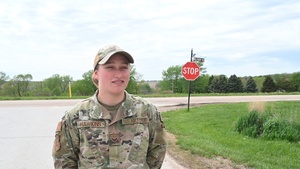 Nebraska Air National Guard Senior Airman Juliana Hawkins supports tornado response
