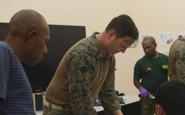 B-Roll: MRF-D 24.3: U.S. Navy, PNGDF medical personnel rehearse intravenous procedures 