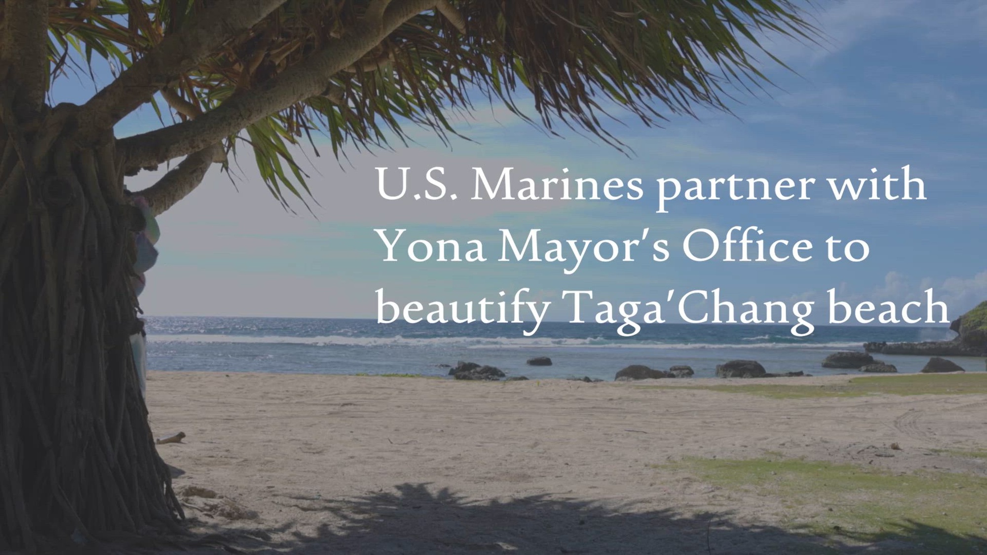 Marine Corps Base (MCB) Camp Blaz help clean Taga&#39;Chang Beach with the Yona Mayors office April 6, 2024. MCB Camp Blaz strives to help the community to continue fostering a positive relationship with Guam. (U.S. Marine Corps video by Lance Cpl. Rey Moreno Marilao)