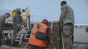 B-Roll: MRF-D 24.3 U.S. Marines load a C-40A with equipment marking the end of HADR exercise in Papua New Guinea