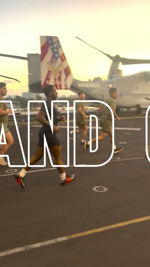 U.S. Marines PT aboard USS Bataan (LHD 5)