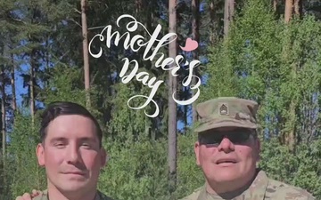 Military Father and Son Send Mother's Day Greetings from Sweden During Swift Response 24
