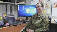 A Roll: Sgt. Maylene Santos stands out in support of unit