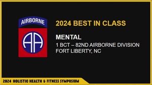2024 H2F Symposium Best In Class Mental Category: 1BCT -82nd Airborne Division