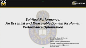 2024 H2F Symposium Break Out Session:  Spiritual Performance An Essential and Measurable Domain for Human Performance Optimization